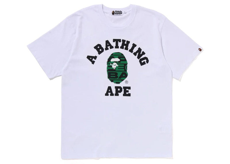BAPE Lux Sport Pattern College Tee White