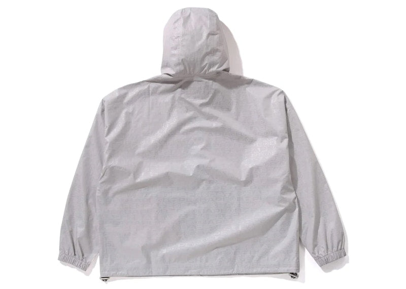 BAPE Lux Sport Pattern Jacquard Nylon Hooded Jacket Gray
