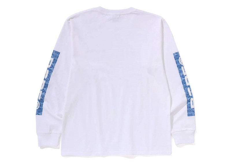 BAPE Lux Sport Pattern Logo L/S Tee White