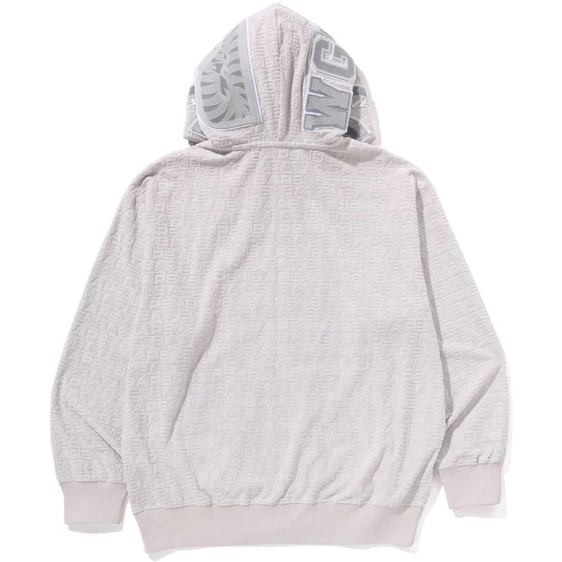 BAPE Lux Sport Pattern Shark Relaxed Fit Full Zip Hoodie Grey