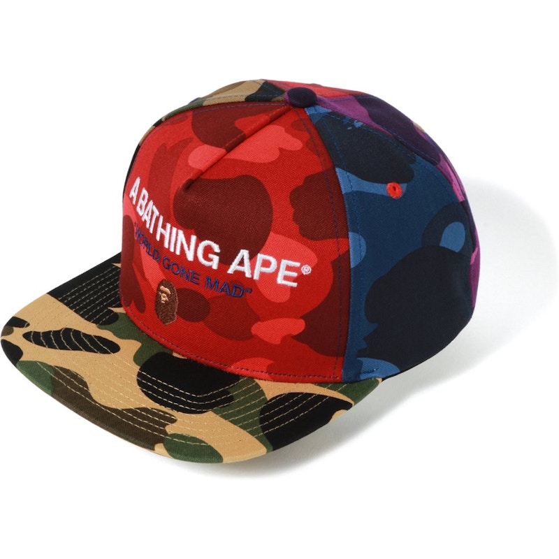 BAPE MIx Camo Crazy Snap Back Cap Multi