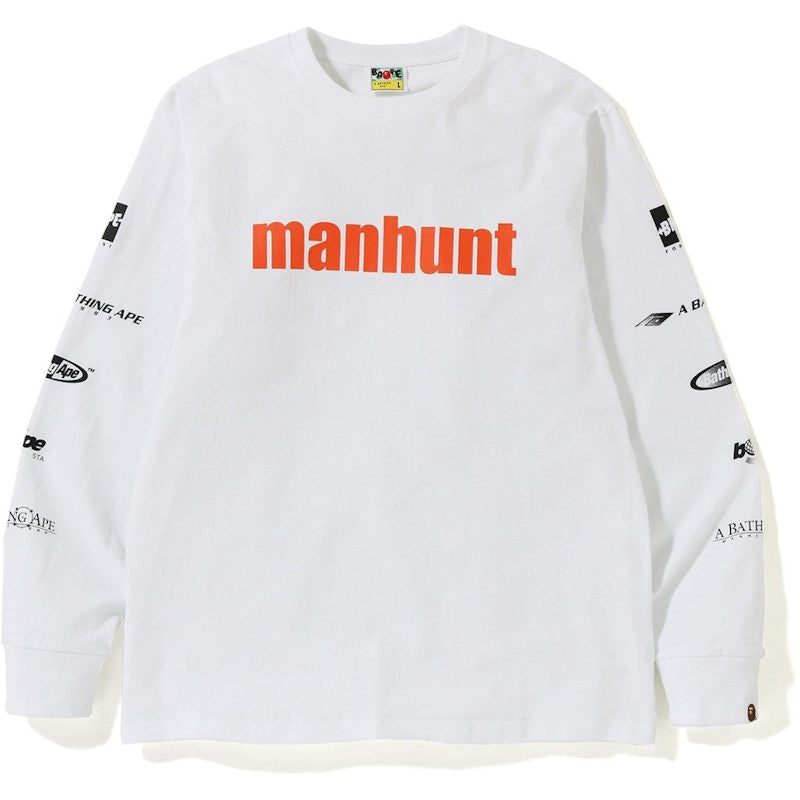 BAPE Manhunt LS Tee White