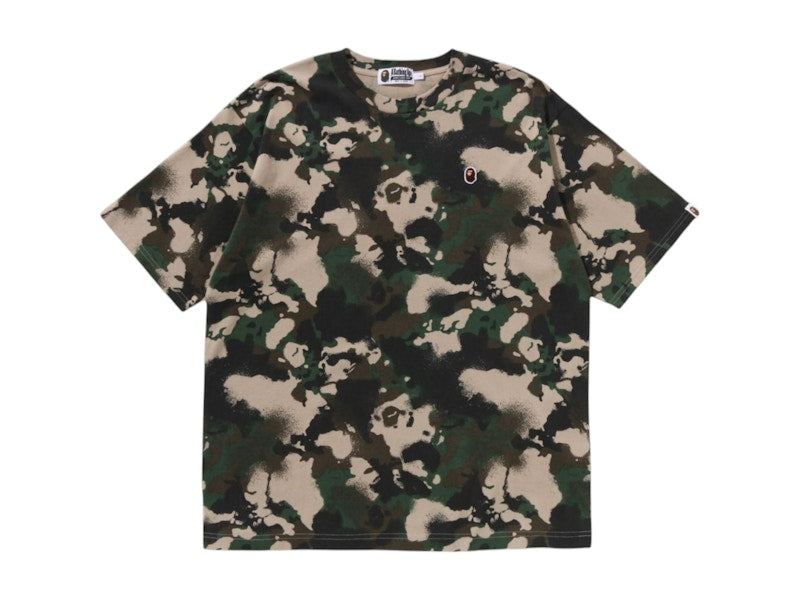 BAPE Map Camo Ape Head One Point Relaxed Fit Tee Green