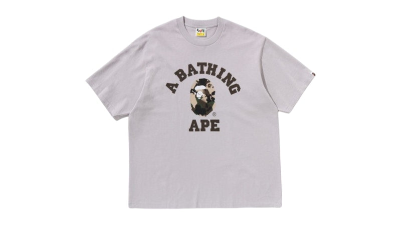 BAPE Map Camo College Relaxed Fit Tee Gray