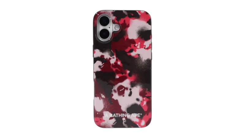 BAPE Map Camo iPhone 16 Plus Case Red