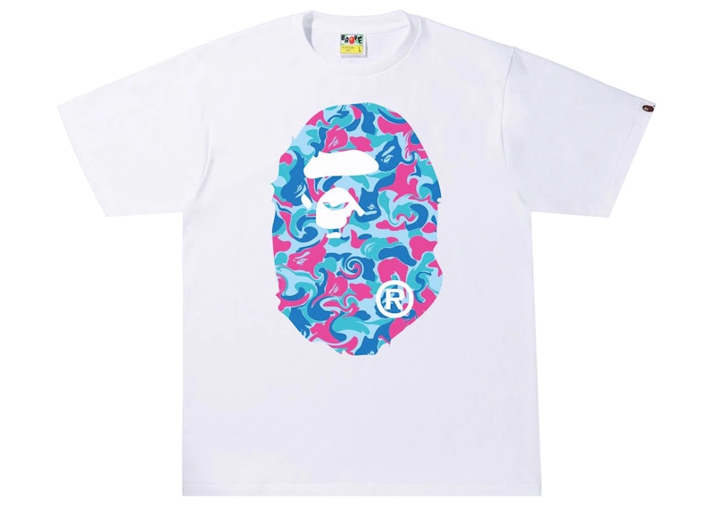 BAPE Marble Camo Big Ape Head Tee White