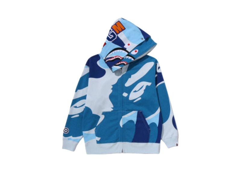 BAPE Mega ABC Camo Double Shark Relaxed Fit Full Zip Hoodie Blue