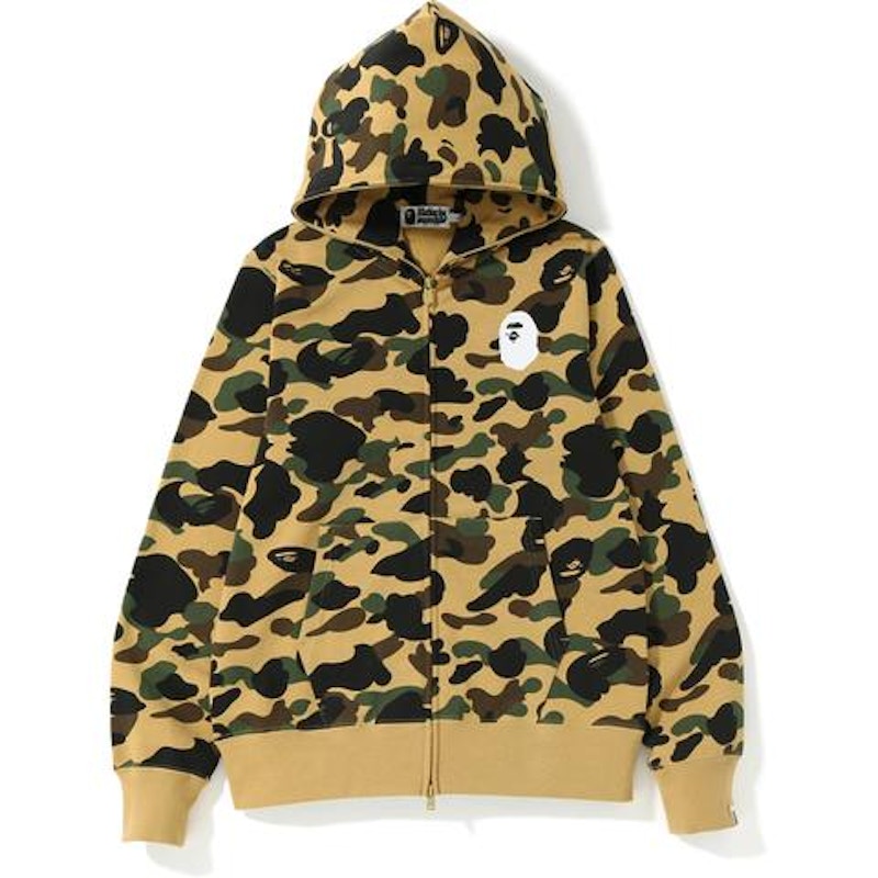 BAPE Men 1st Camo Full Zip Hoodie Yellow