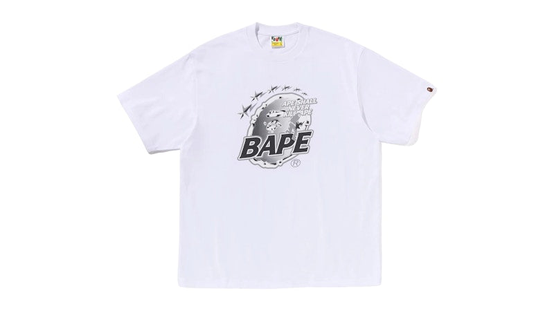 BAPE Metal Ape Head Relaxed Fit Tee White