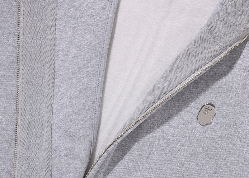 BAPE Metal One Point Full Zip Hoodie Gray