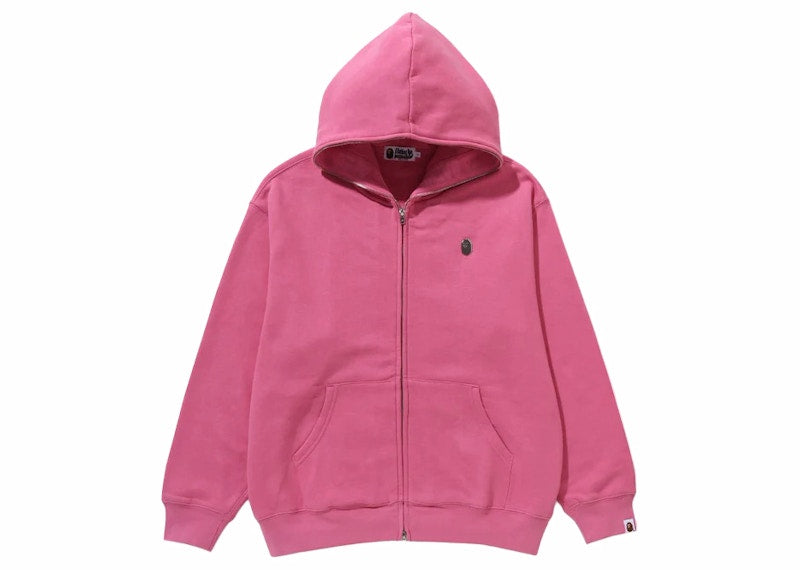 BAPE Metal One Point Full Zip Hoodie Pink