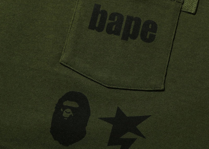 BAPE Military Heavy Weight Pocket Tee Olivedrab
