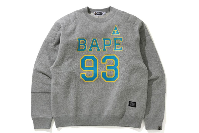 BAPE Military Padded Relaxed Fit Crewneck Gray