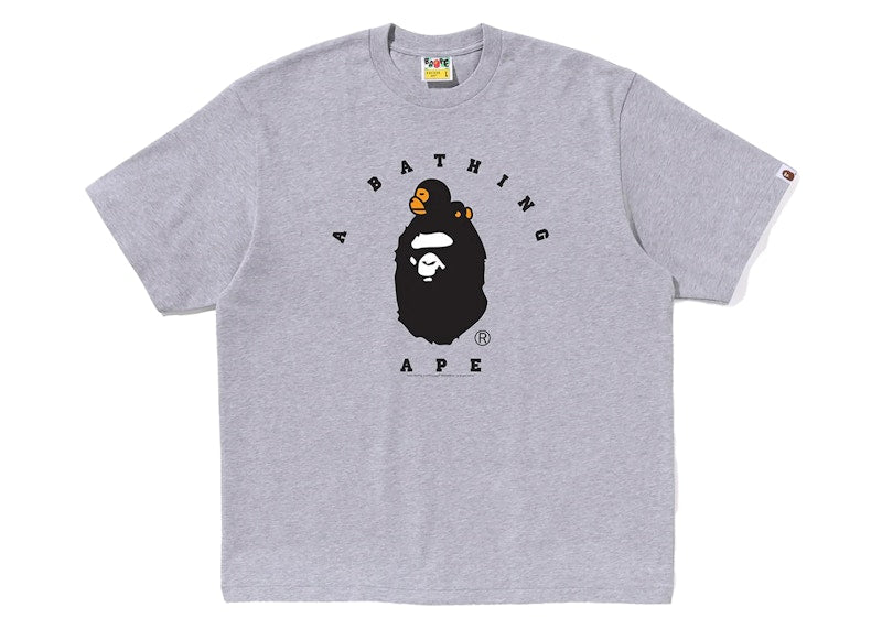 BAPE Milo College Relaxed Fit Tee Grey