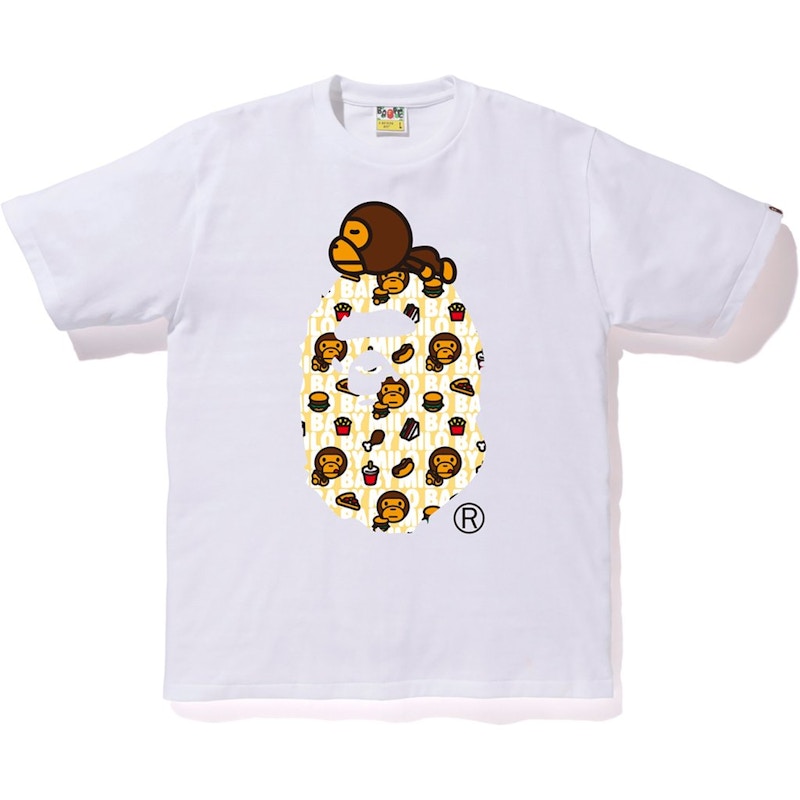 BAPE Milo Junk Food Milo On Big Ape Tee White