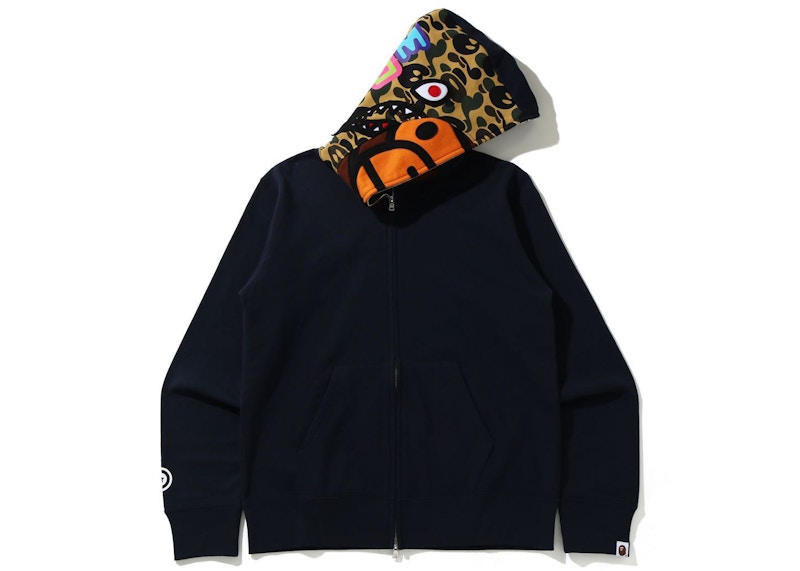 BAPE Milo Shark Full Zip Hoodie Navy