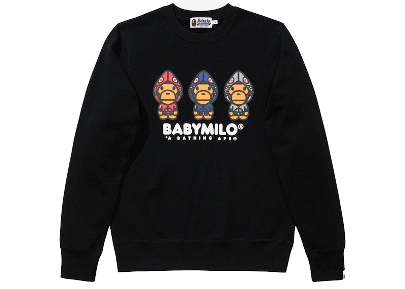 BAPE Milo Shark Print Crewneck Black