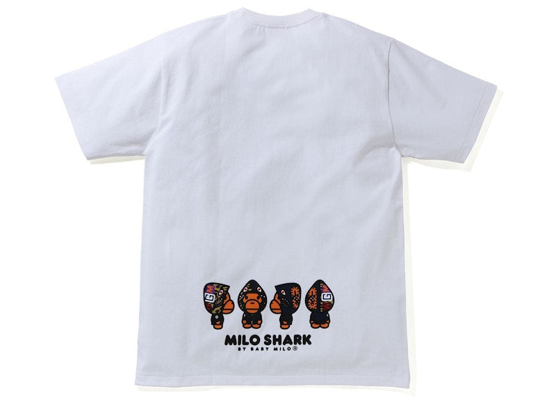 BAPE Milo Shark Tee White/Navy