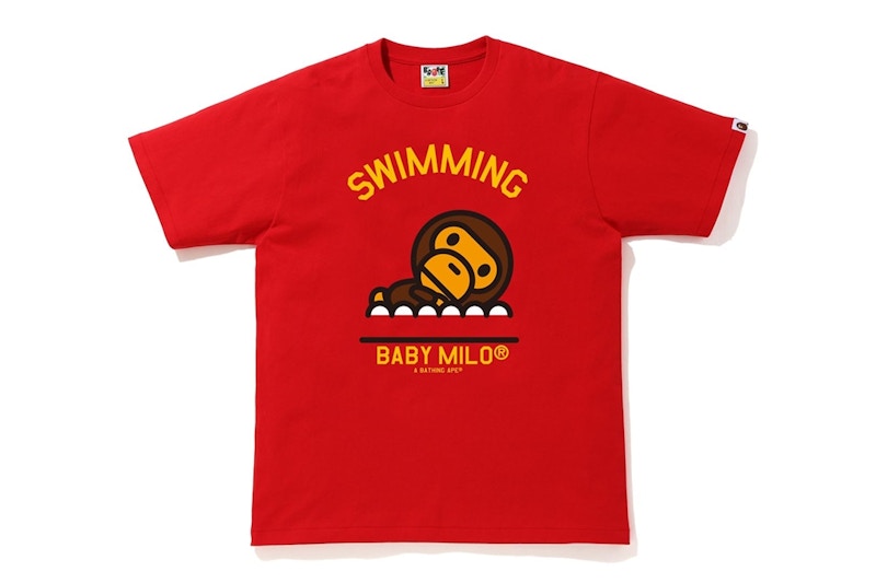 BAPE Milo Swimming Sports Tee Red