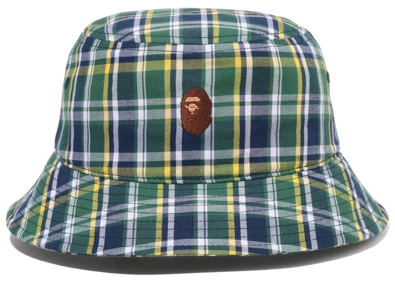 BAPE Mini Bape Check Bucket Hat Green