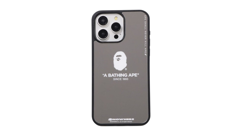 BAPE Mirror iPhone 15 Pro Max Case Silver