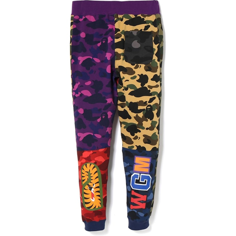 BAPE Mix Camo Shark Crazy Slim Sweat Pants Multi