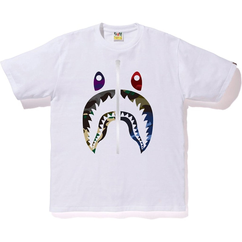 BAPE Mix Camo Shark Tee White
