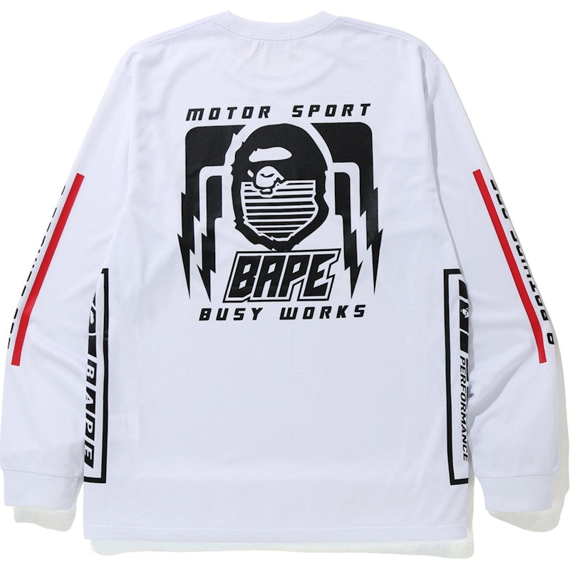 BAPE Motor Sport L/S Tee White
