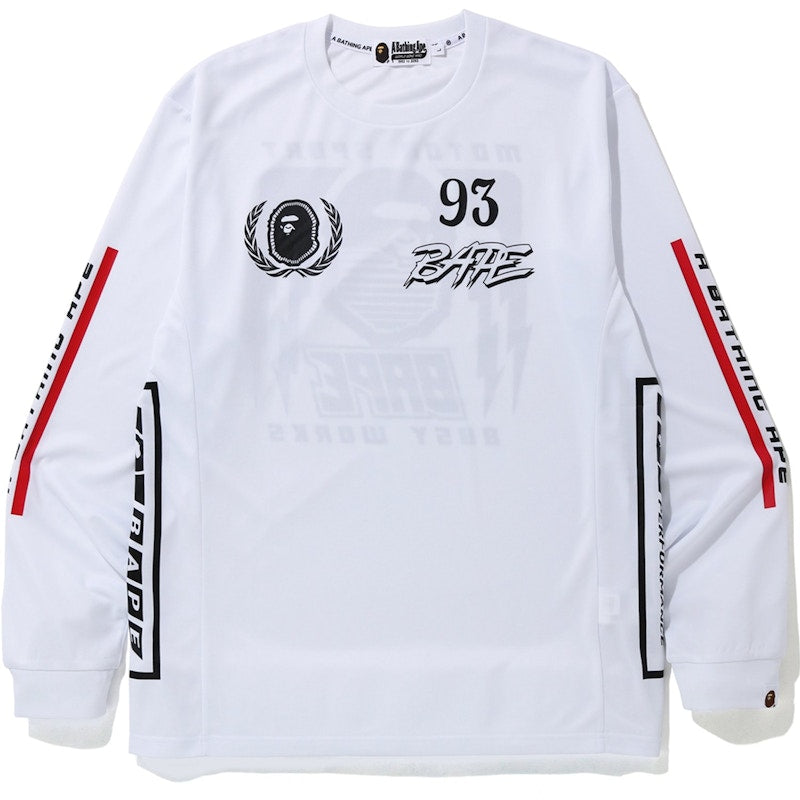 BAPE Motor Sport L/S Tee White