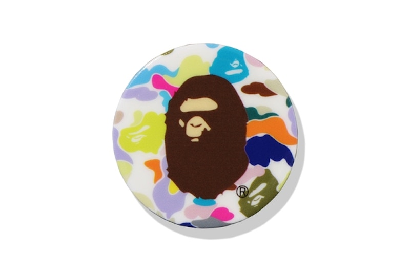 BAPE Multi Camo Ape Head Popsocket White