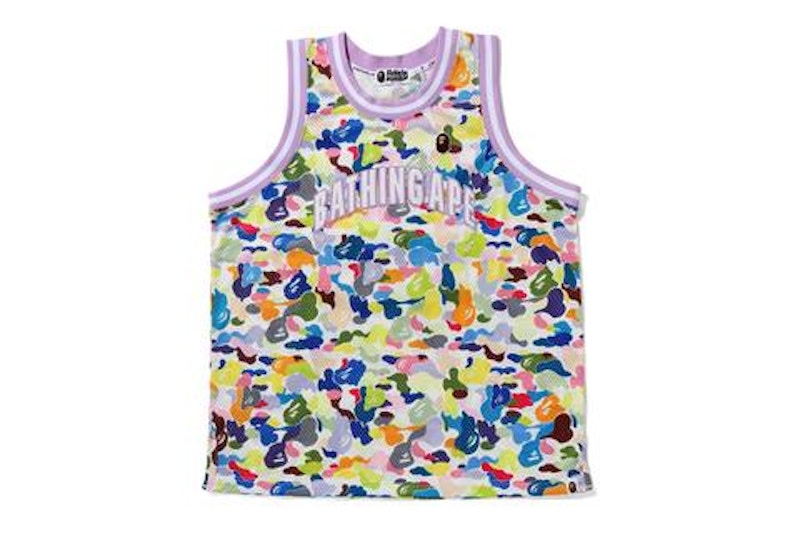 BAPE Multi Camo Basketball Tank Top White
