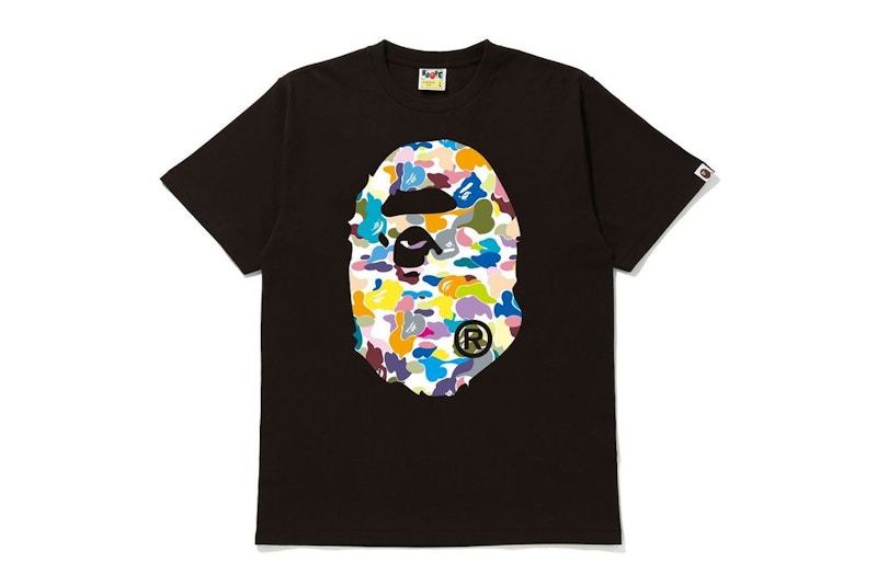 BAPE Multi Camo Big Ape Head Tee Brown