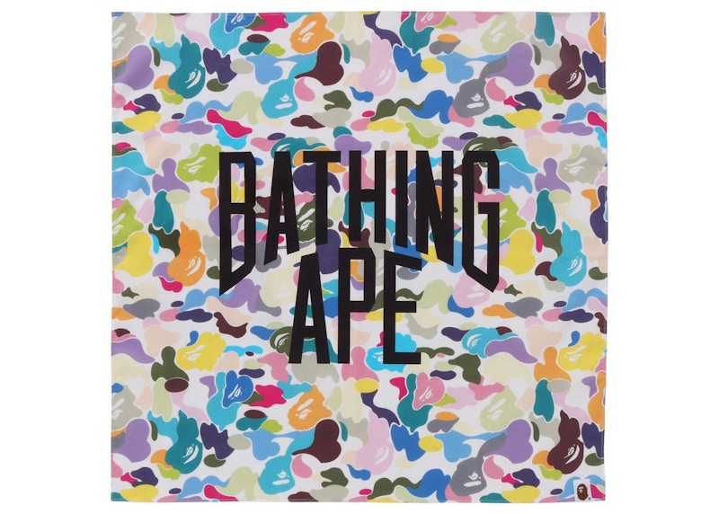 BAPE Multi Camo NYC Logo Bandana White