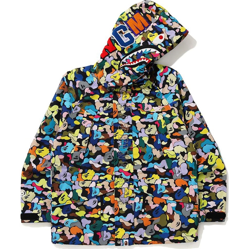BAPE Multi Camo Shark Snowboard Jacket Black
