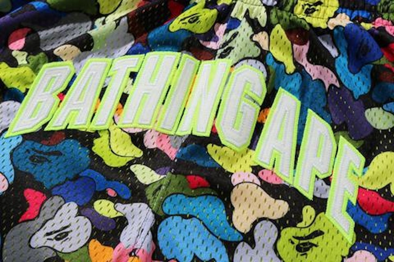 BAPE Multi Camo Wide Basketball Shorts Black