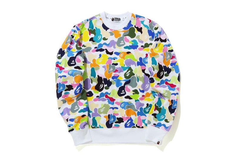 BAPE Multi Camo Wide Fit Crewneck White