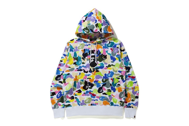 BAPE Multi Camo Wide Fit Pullover Hoodie White