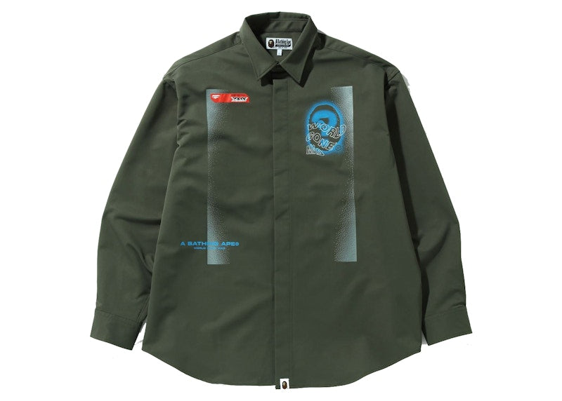 BAPE Multi Graphic Loose Fit Shirt Olivedrab
