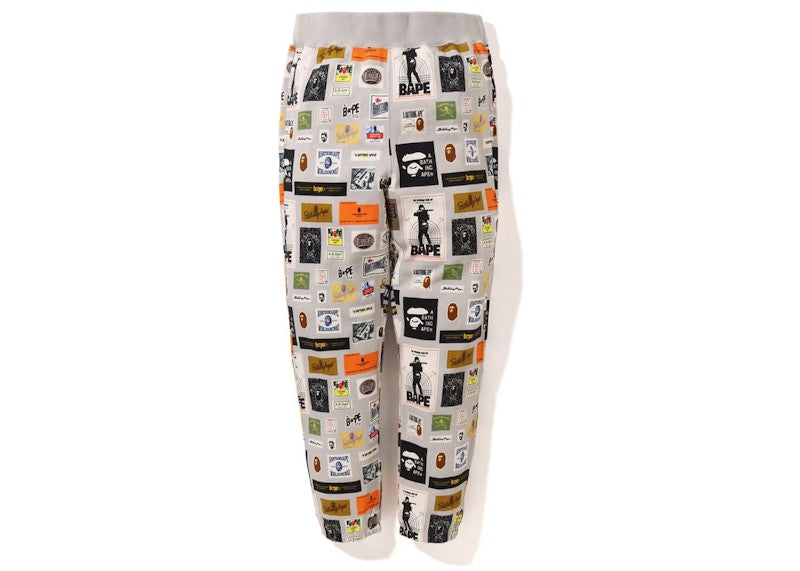 BAPE Multi Label Sweatpants Beige