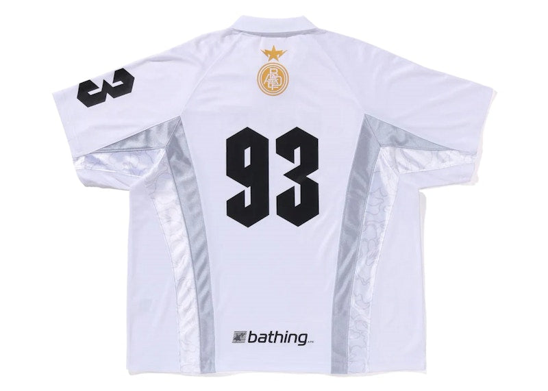 BAPE Multi Logo Relaxed Fit Soccer Jersey White