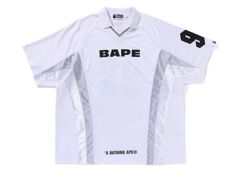 BAPE Multi Logo Relaxed Fit Soccer Jersey White