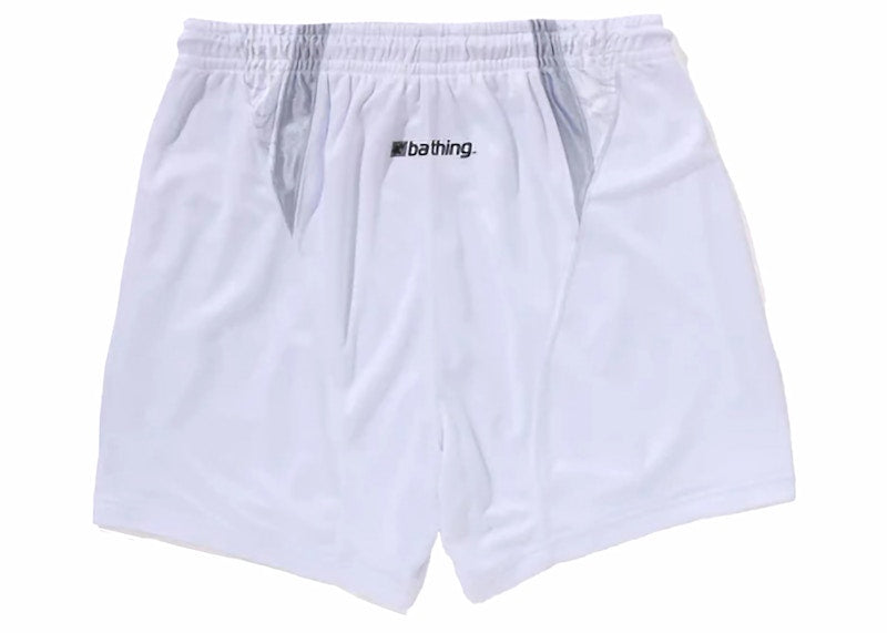 BAPE Multi Logo Relaxed Fit Soccer Shorts White