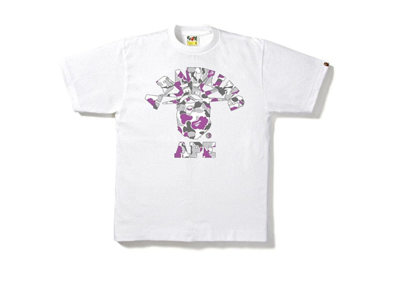 BAPE NYC NY Camo College Tee White
