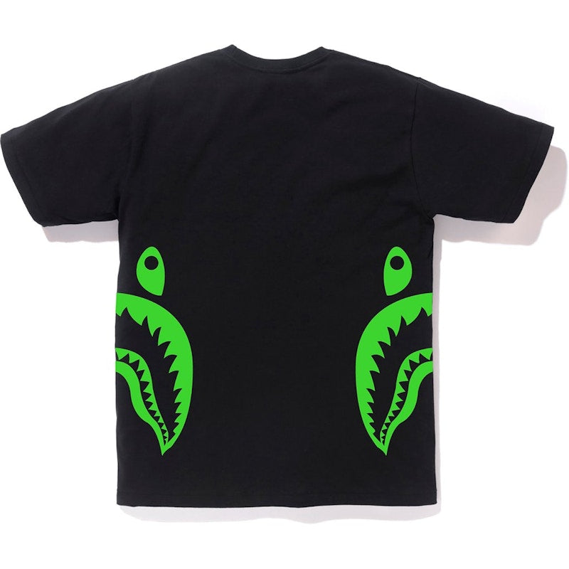 BAPE Neon Bicolor Side Shark Tee Black/Green