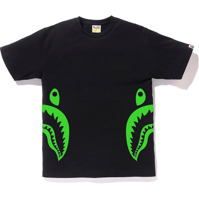 BAPE Neon Bicolor Side Shark Tee Black/Green