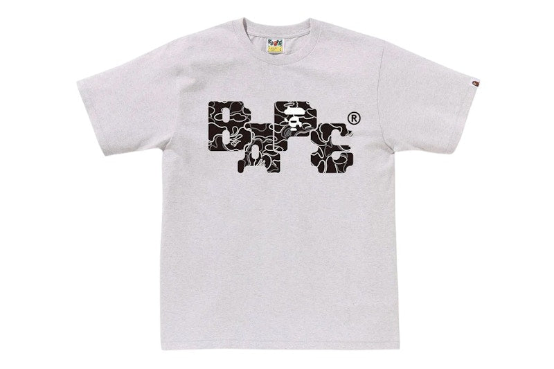 BAPE Neon Camo 8Bit Logo Tee Gray