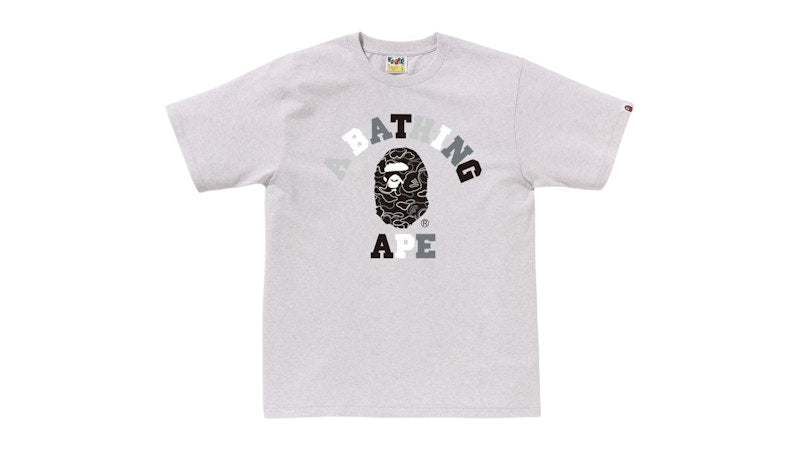 BAPE Neon Camo College Tee Gray