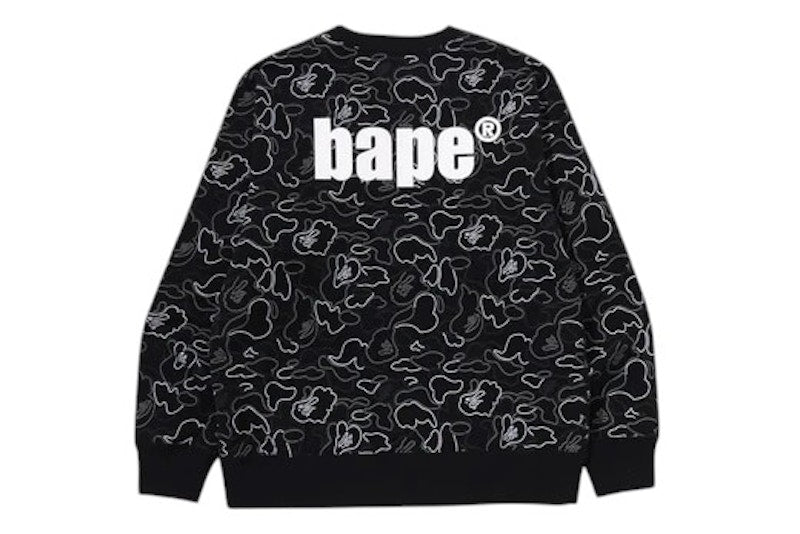 BAPE Neon Camo Crewneck Sweatshirt Black