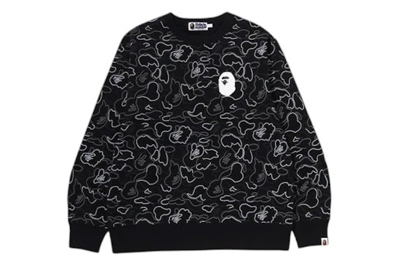 BAPE Neon Camo Crewneck Sweatshirt Black