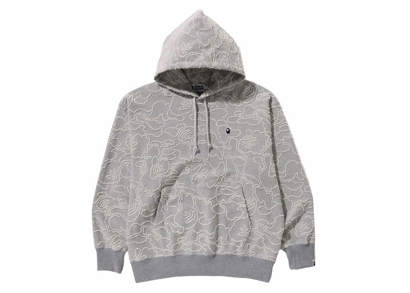 BAPE Neon Camo Jacquard Relaxed Fit Pullover Hoodie Grey